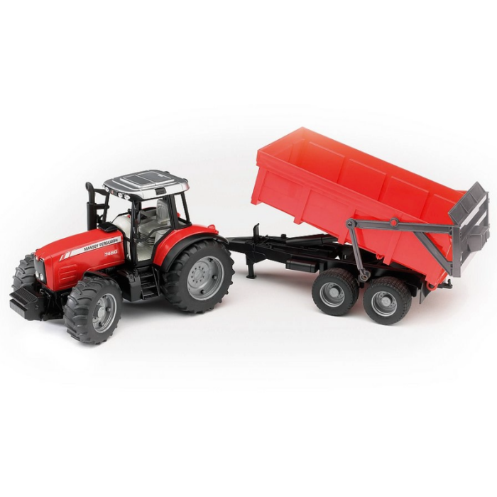 02045 Massey Ferguson 7480 con rimorchio