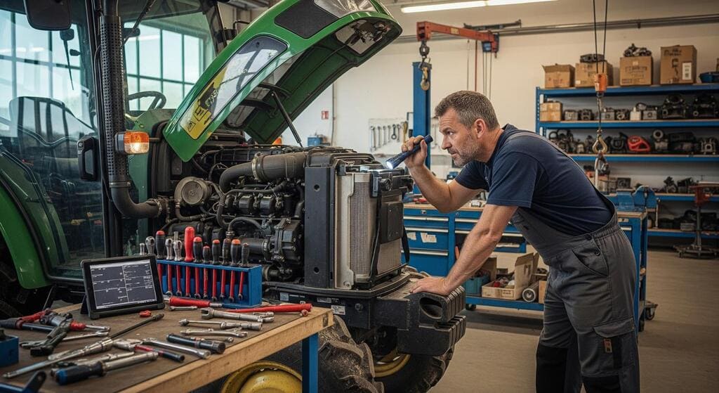 Controllo tecnico 15 punti su trattore usato presso officina Agribongioanni
