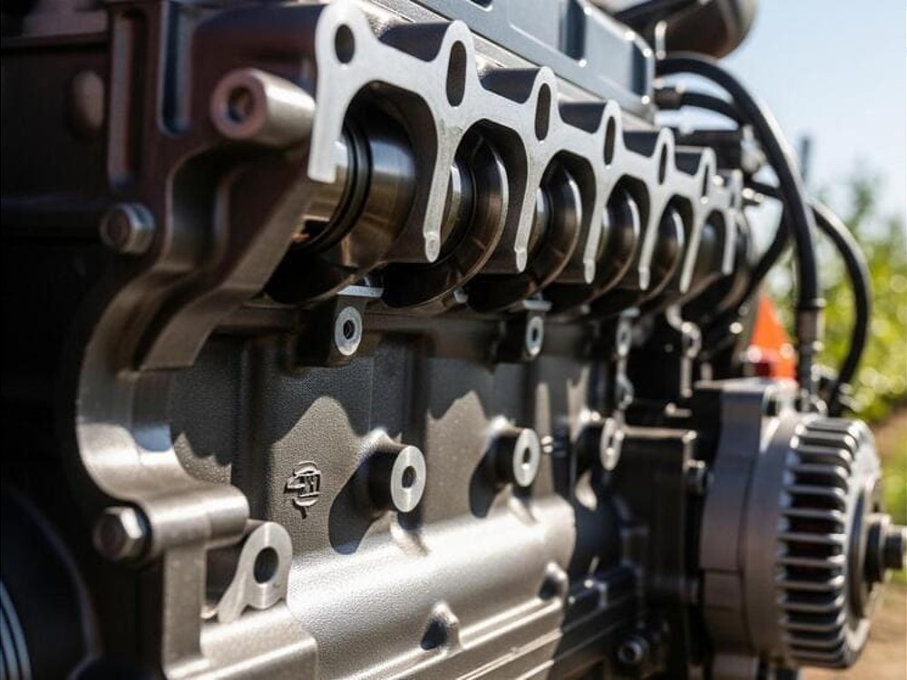 Dettaglio testata motore Kubota che mostra la qualità costruttiva originale