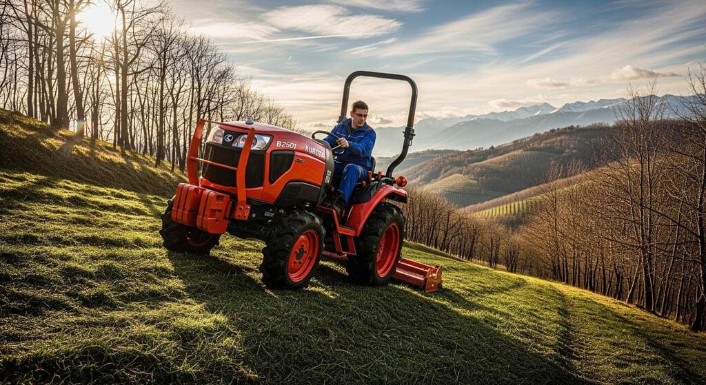 Zavorre e bilanciamento per sicurezza trattore su terreni scoscesi